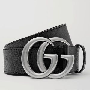 Silver Gucci Belt 75cm Thick Double G